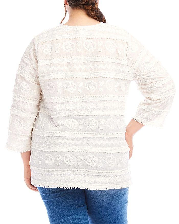 Karen Kane Plus Size Three Quarter Sleeve Embroidered Tunic 2