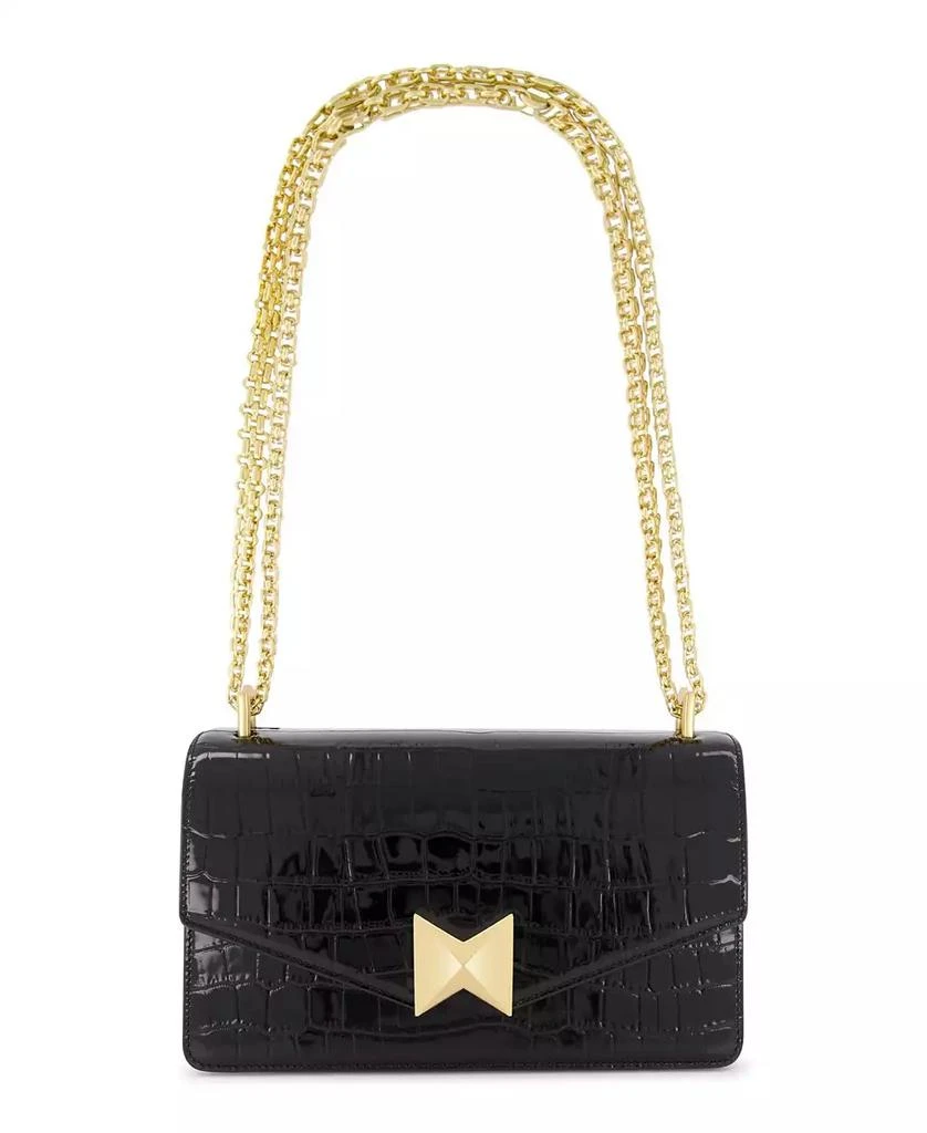 Mac Duggal Gold Plated Hardware Crocodile Leather Shoulder Bag 3