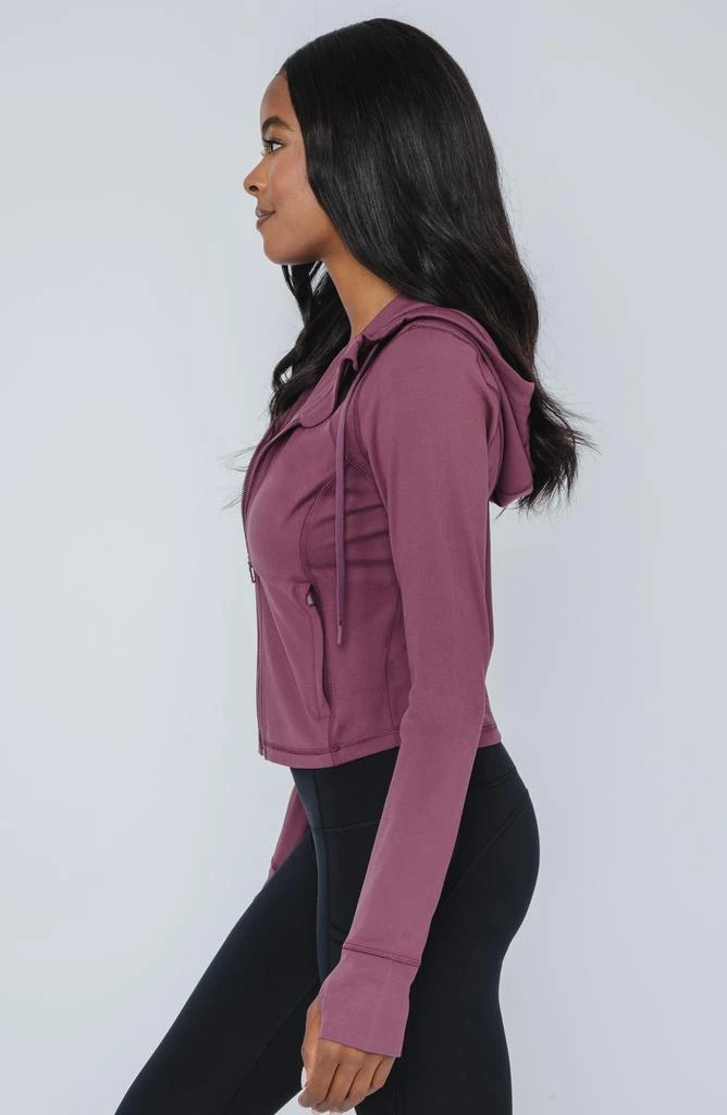90 DEGREE BY REFLEX Cropped Zip Up Hooded Jacket 4