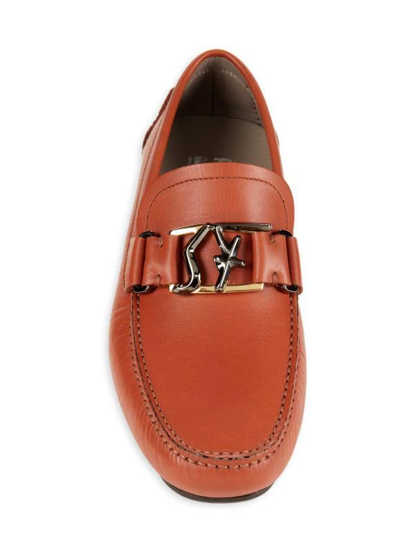 Salvatore Ferragamo Logo Leather Driving Loafers 5