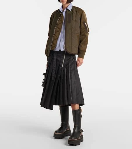 Sacai Leather platform biker boots 3