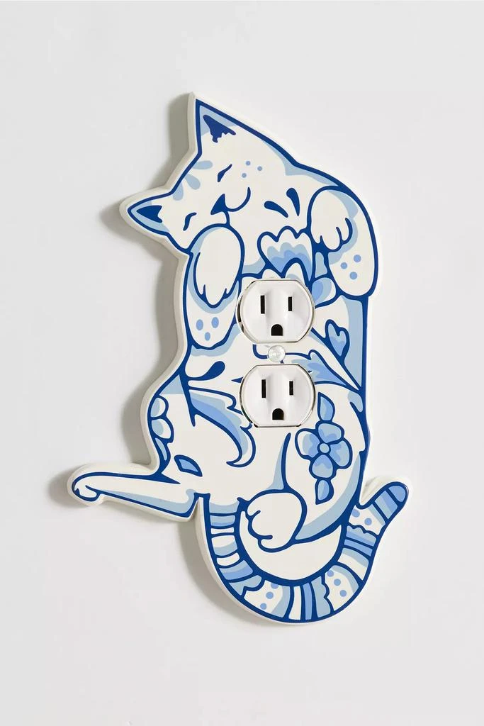 Urban Outfitters Delft Cat Shaped Resin Switch Plate