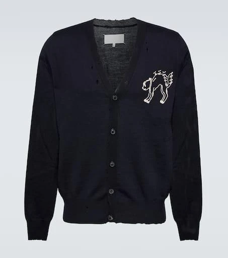 MAISON MARGIELA Embroidered wool cardigan 1