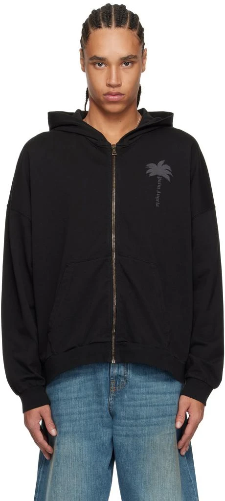 Palm Angels Black Palms Zipped Hoodie 1