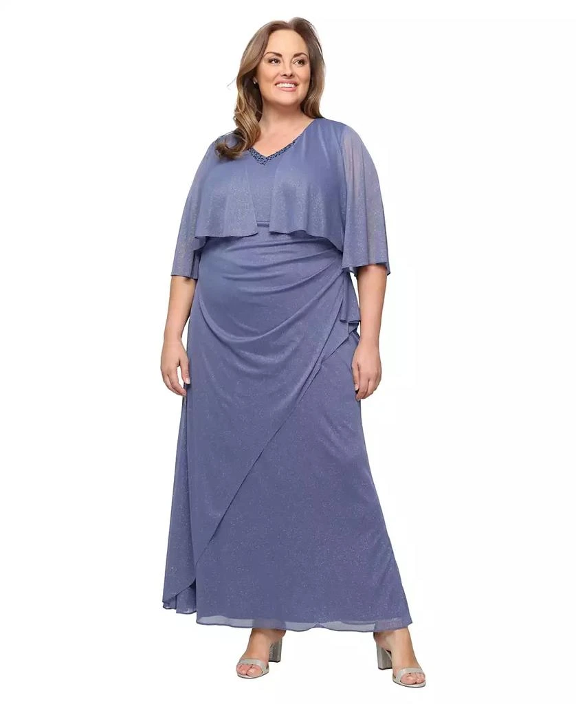 SL Fashions Plus Size V-Neck A-Line Gown