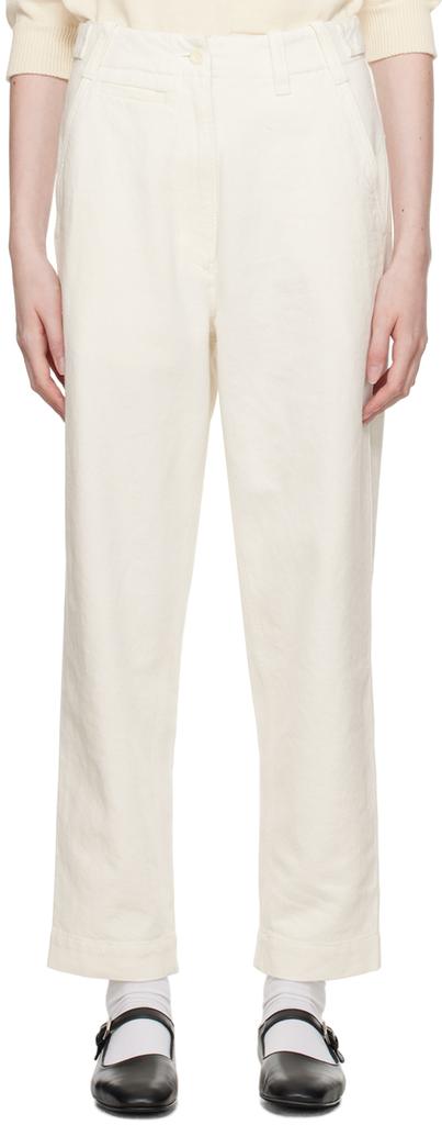 Margaret Howell Off-White Tapered Trousers