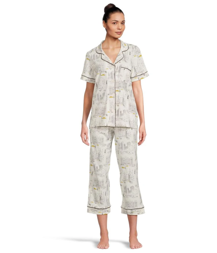 Bedhead PJs Short Sleeve Cotton Knit Cropped Pajama Set 1