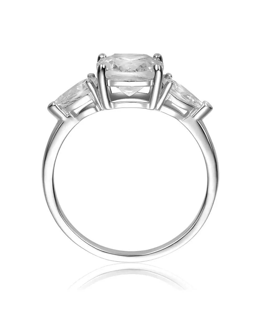 Genevive Sterling Silver White Gold Plated Clear Cubic Zirconia Statement Ring 3