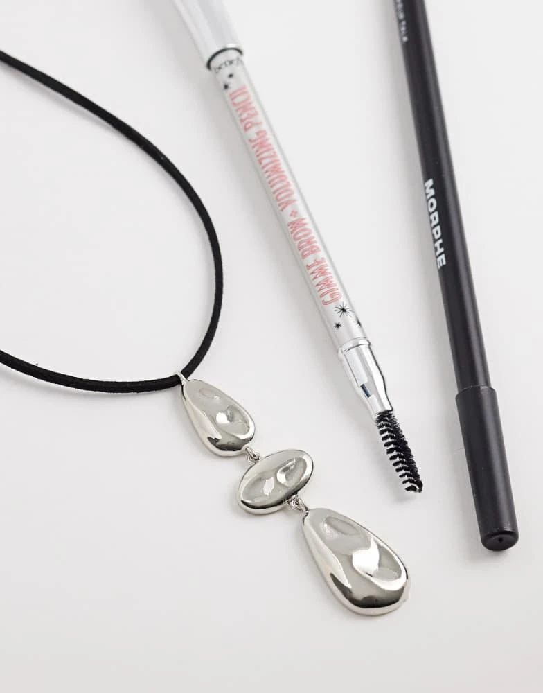 DesignB London DesignB London pendant cord necklace in silver 2