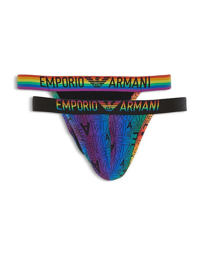 Emporio Armani Rainbow Logo Stretch Cotton Jockstrap 2 Pack 1