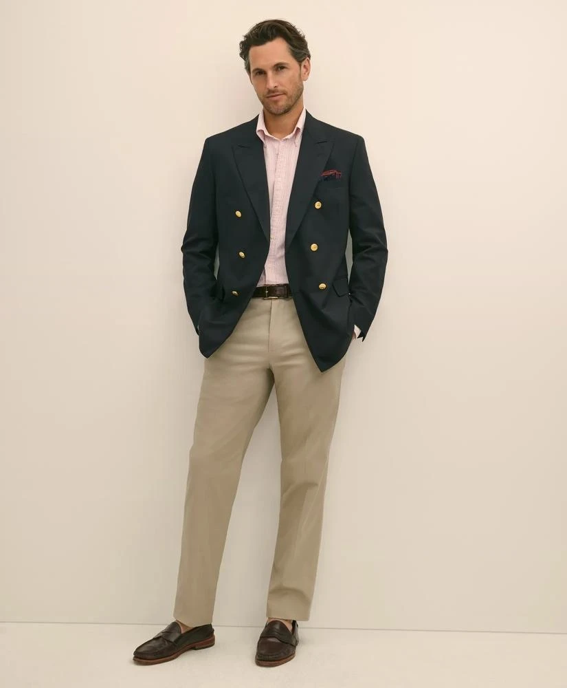 Brooks Brothers Classic Fit Stretch Wool Double-Breasted 1818 Blazer 2