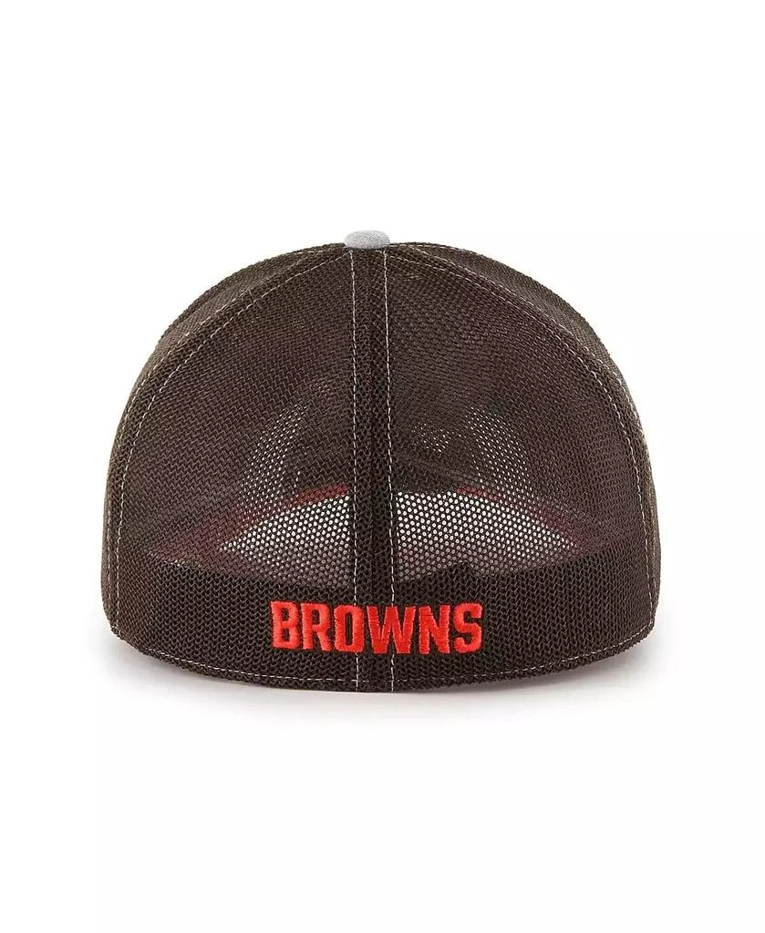 47 Brand Men's Gray, Brown Cleveland Browns Pixelation Trophy Flex Hat 4