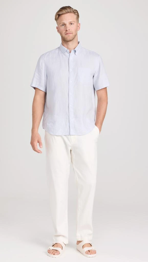 Club Monaco Short Sleeve Slim Linen Shirt 4