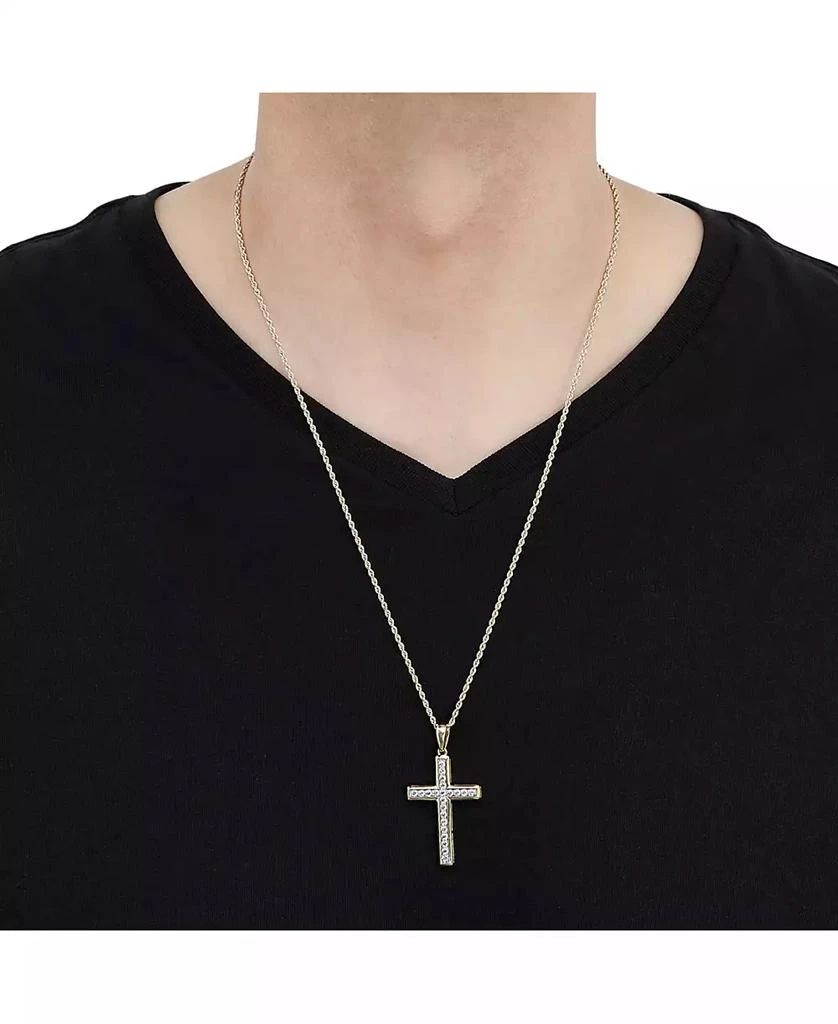 Grown With Love Men's Lab Grown Diamond Cross 22" Pendant Necklace (1 ct. t.w.) in 10k Gold & White Gold 2