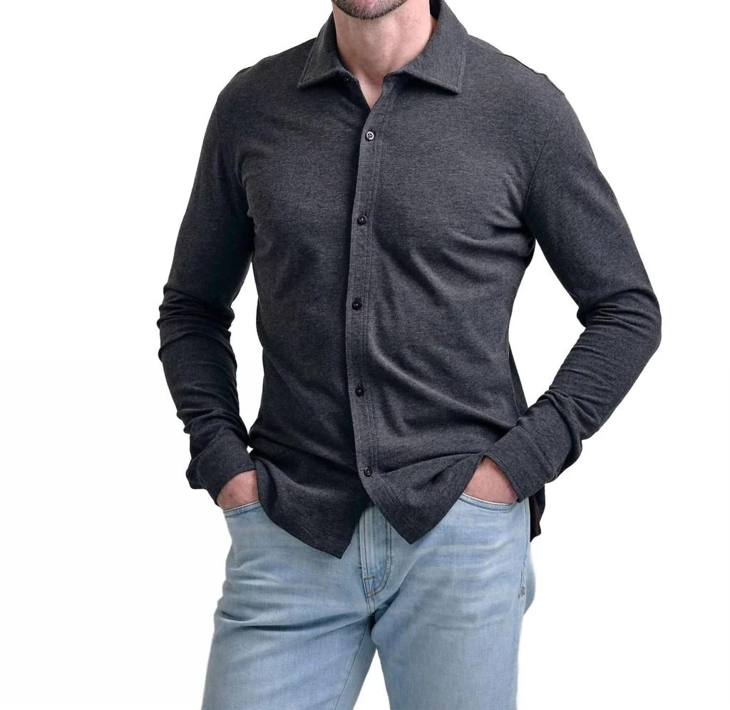 Left Coast Tee High Desert Knit Sports Shirt In Charcoal Black 1