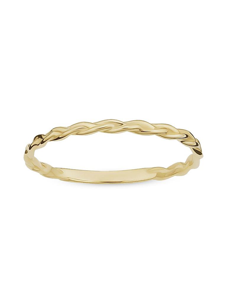 Oradina 14K Yellow Solid Gold Caesar Stack Ring