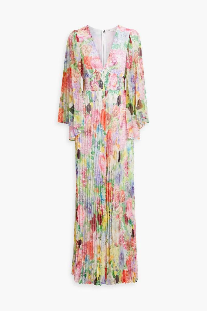 ALICE + OLIVIA Bennet pleated floral-print chiffon wide-leg jumpsuit 1