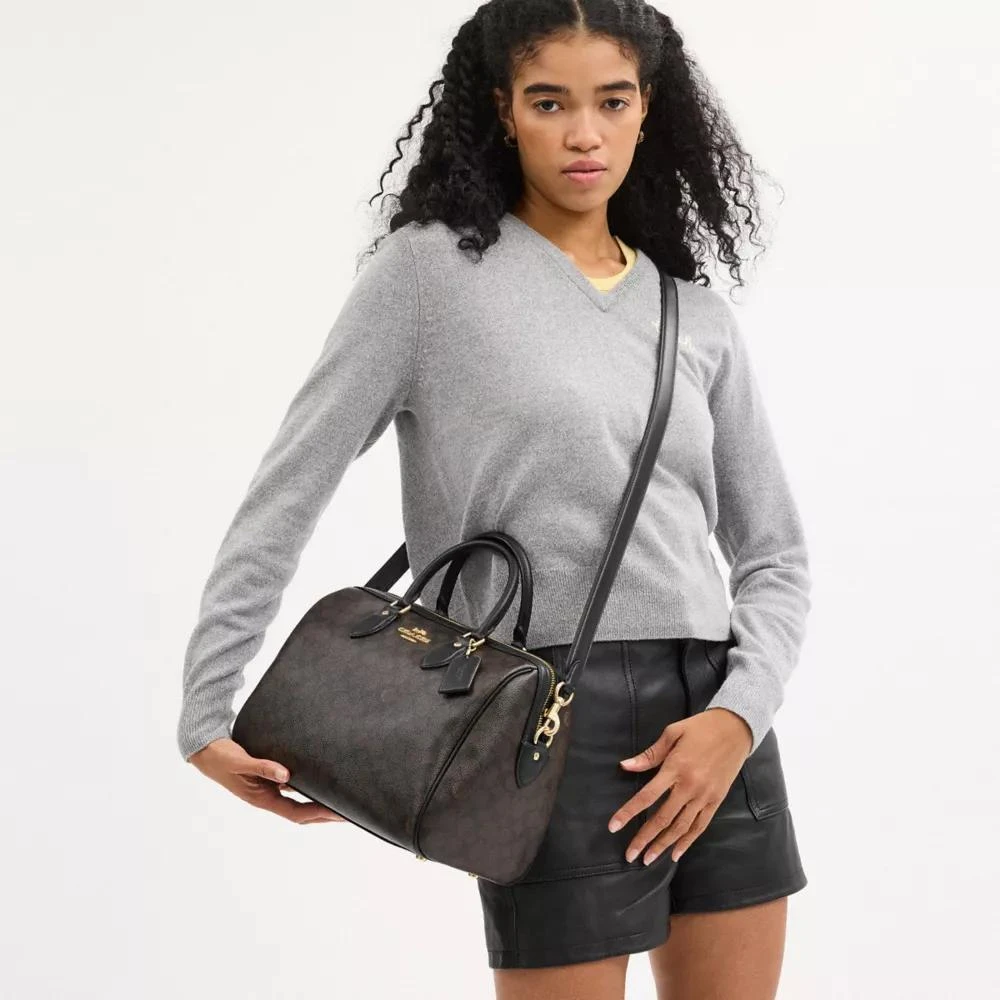 Coach Rowan Large Satchel Bag In Signature Canvas 3