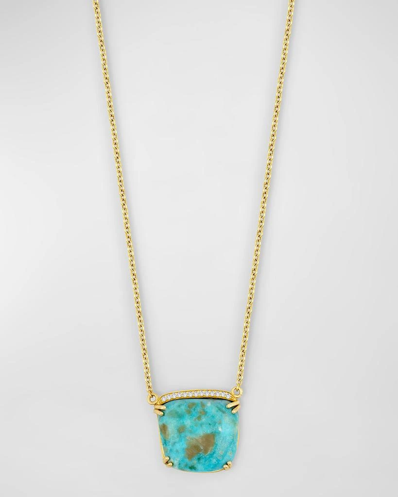 Jia Jia 18K Yellow Gold Mona Lisa Turquoise Necklace with Diamonds 1