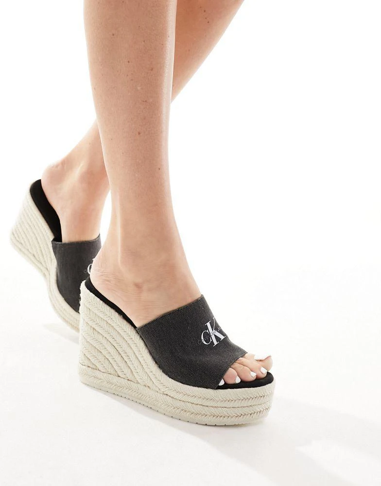 Calvin Klein Calvin Klein Jeans slide wedge rope sandals in multi 1