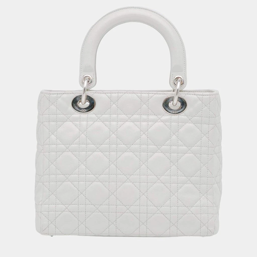 Dior Dior White Medium Lambskin Cannage Lady Dior 3