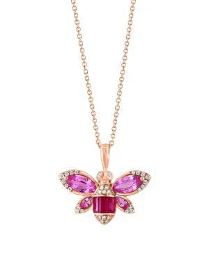 Effy 14K Rose Gold
Multi Stone Bee Pendant Necklace