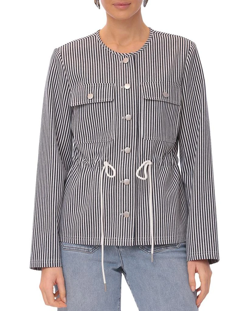 Bagatelle Collarless Striped Jacket 4