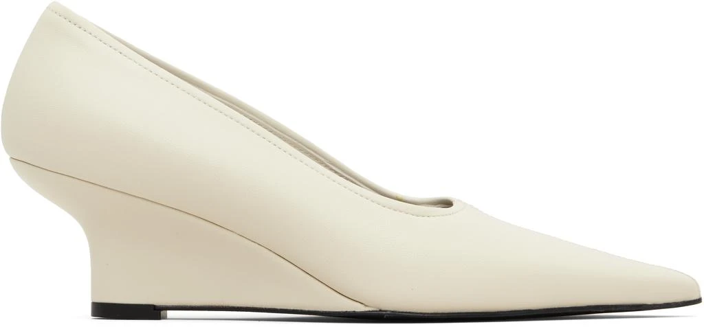 Totême White Sharp Nappa Wedge Heels