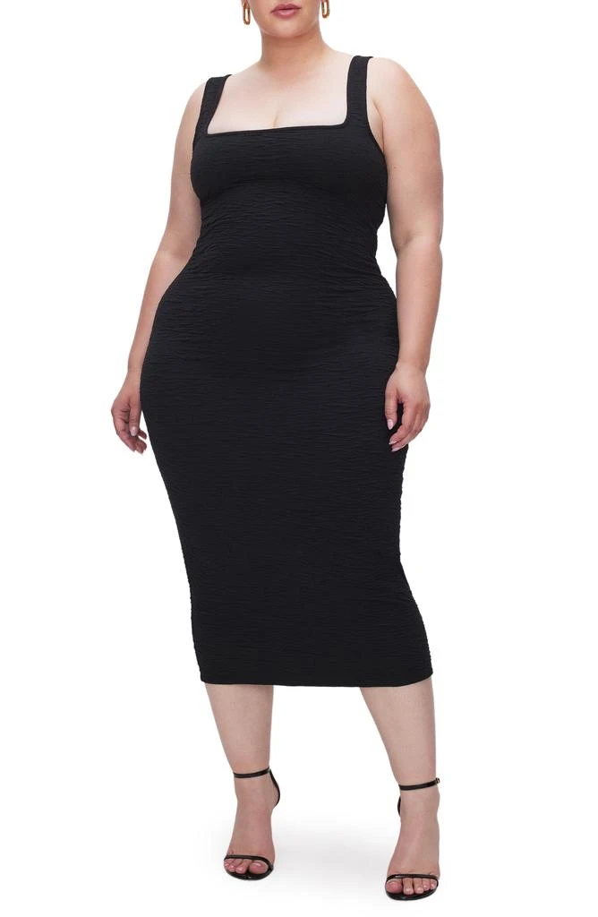 Good American Textured Scrunchie Midi Dress 1