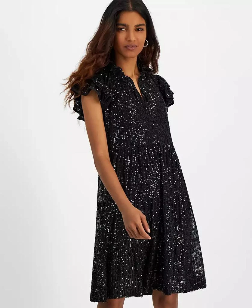 Robbie Bee Robbe Bee Petite Sequined Tiered A-Line Dress 4
