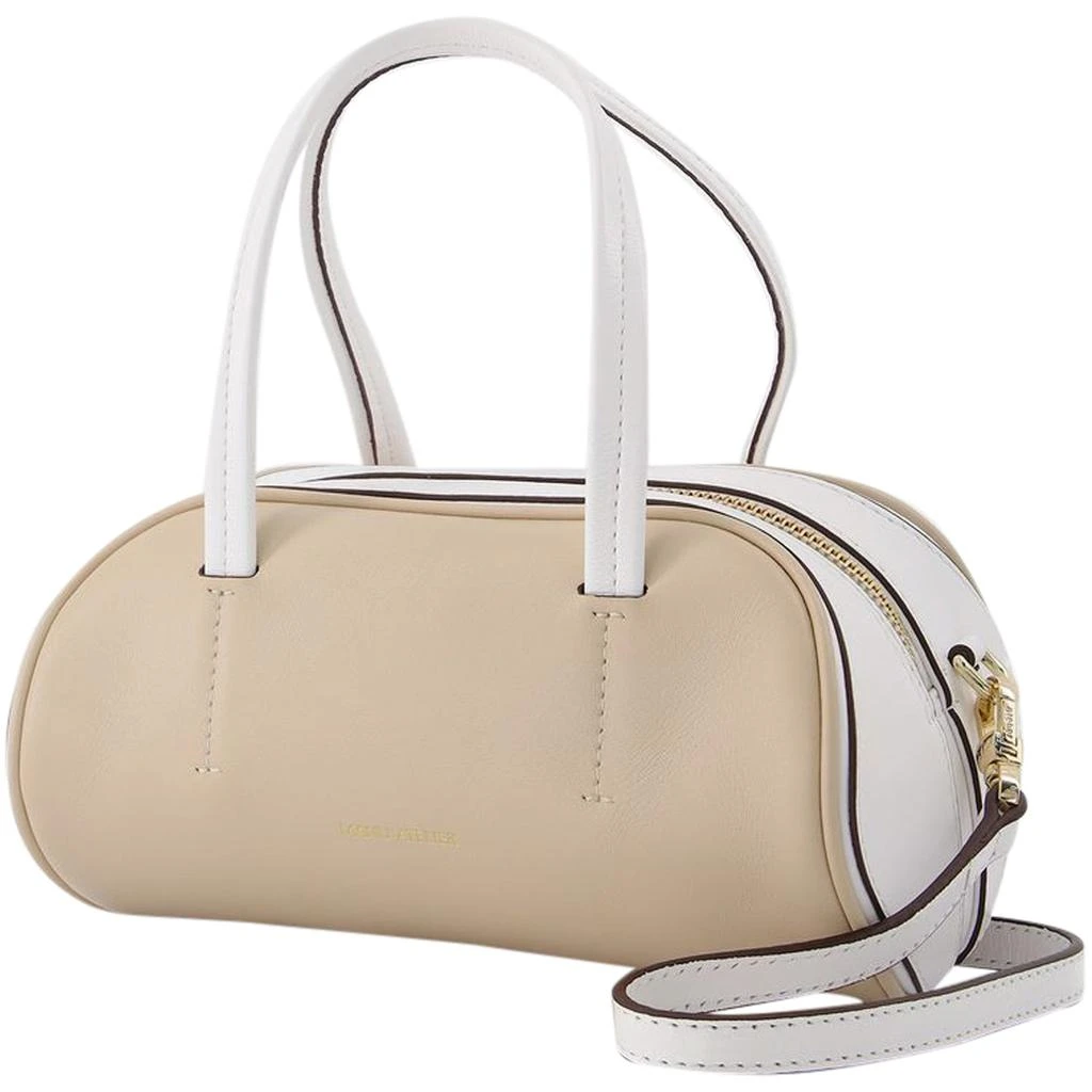 Manu Atelier Hourglass Bag in Ivory and White Leather 2