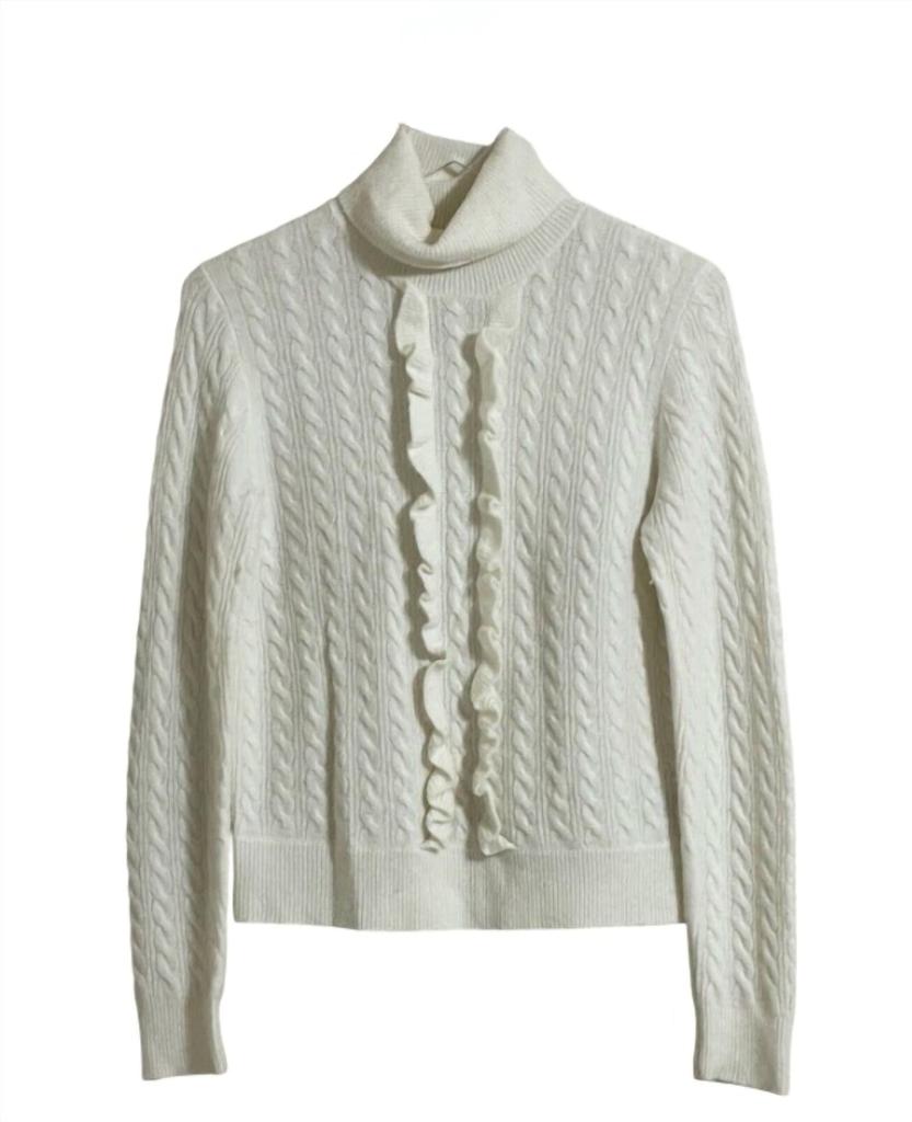 J. Crew J.Crew - Women's Supersoft Ruffle Front Turtleneck Wool Blend Sweater