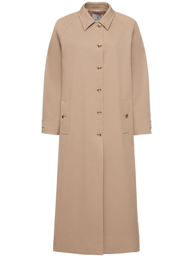 ANINE BING Randy Cotton Blend Maxi Trench