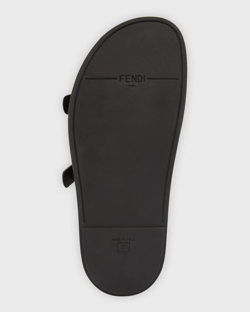 Fendi F Buckle Leather Slide Sandals 8