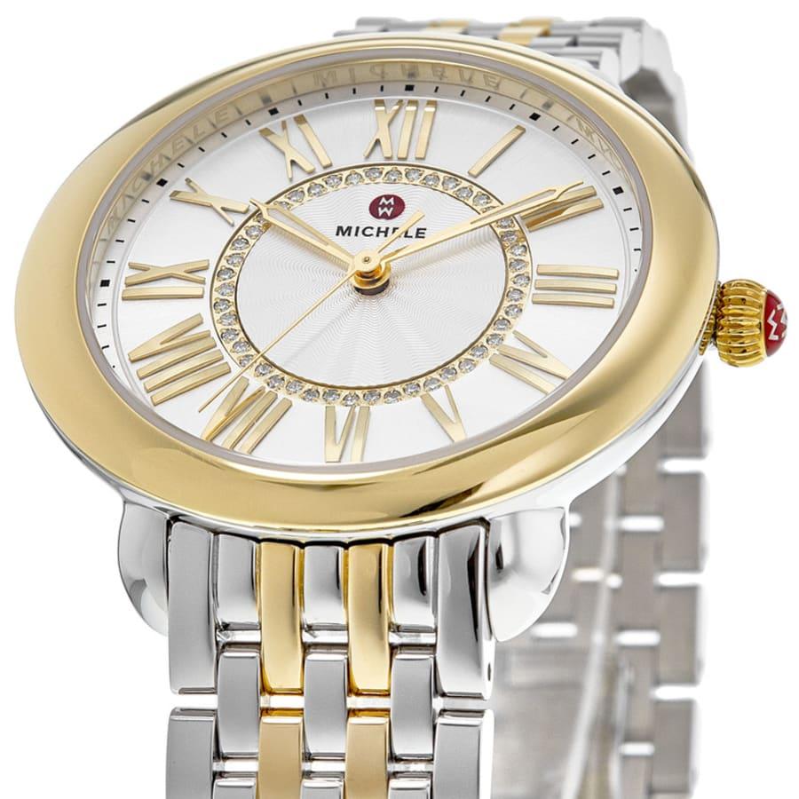 Michele Serein Mid Two-Tone 18K Gold Diamond Dial Women's Watch MWW21B000148