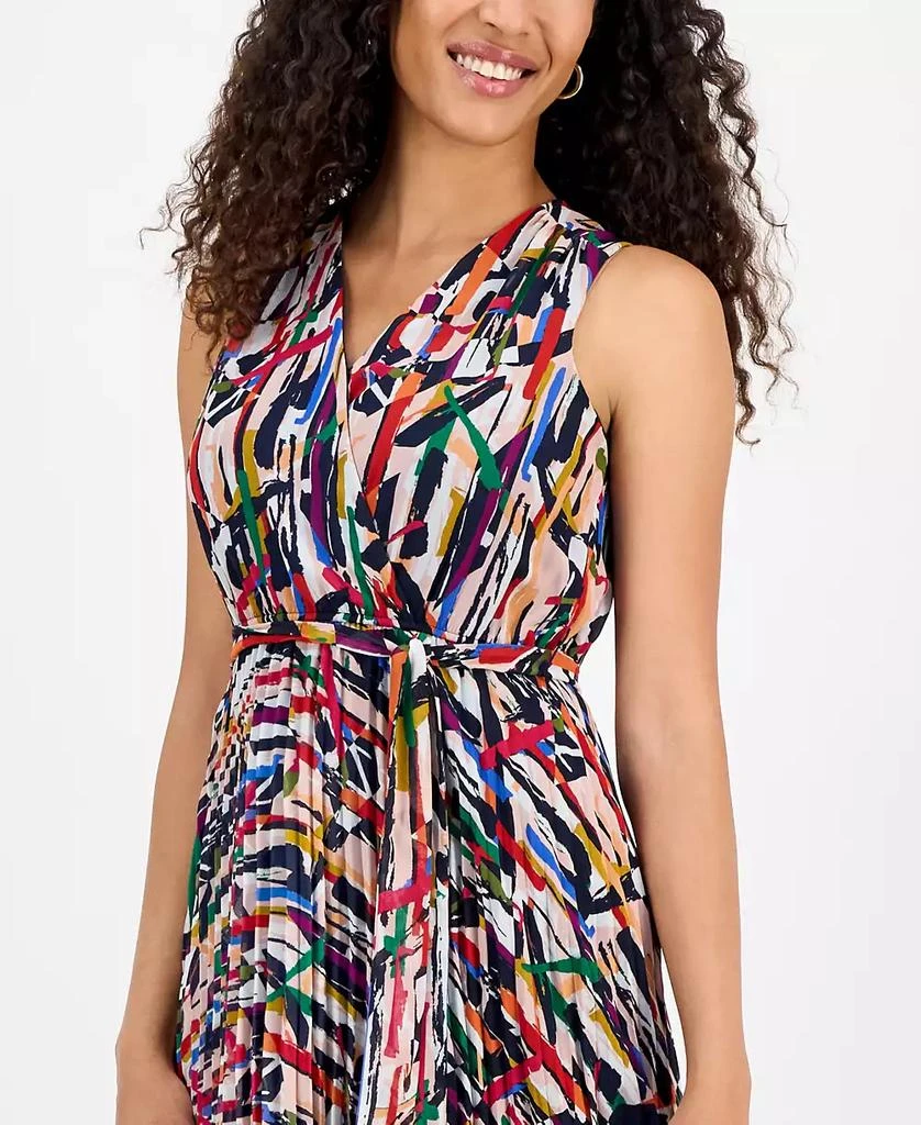 Sandra Darren Petite Printed Pleated Chiffon Maxi Dress 2
