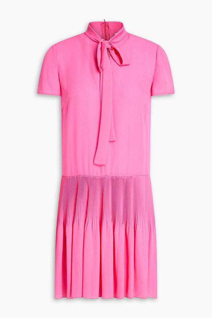 RED Valentino Pussy-bow pleated crepe mini dress