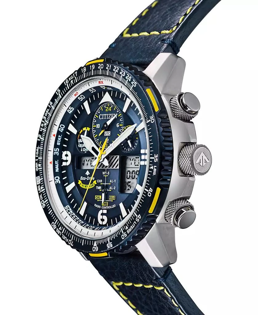 Citizen Eco-Drive Men's Analog-Digital Chronograph Promaster Blue Angels Skyhawk A-T Blue Leather Strap Watch 4