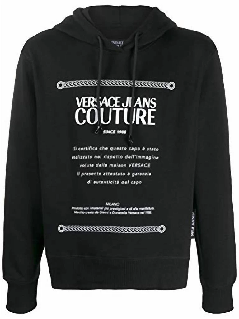 Versace Men Hooded Pullover Sweatshirt In Black 1