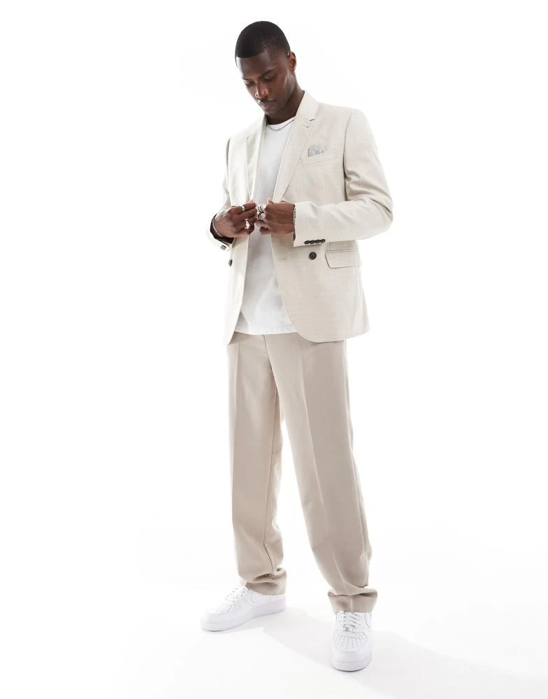 Ben Sherman Ben Sherman double breasted suit jacket in beige 5