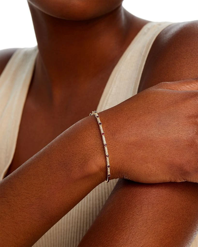 Bloomingdale
s Ruby 
Diamond Bangle Bracelet in 14K Yellow Gold 2