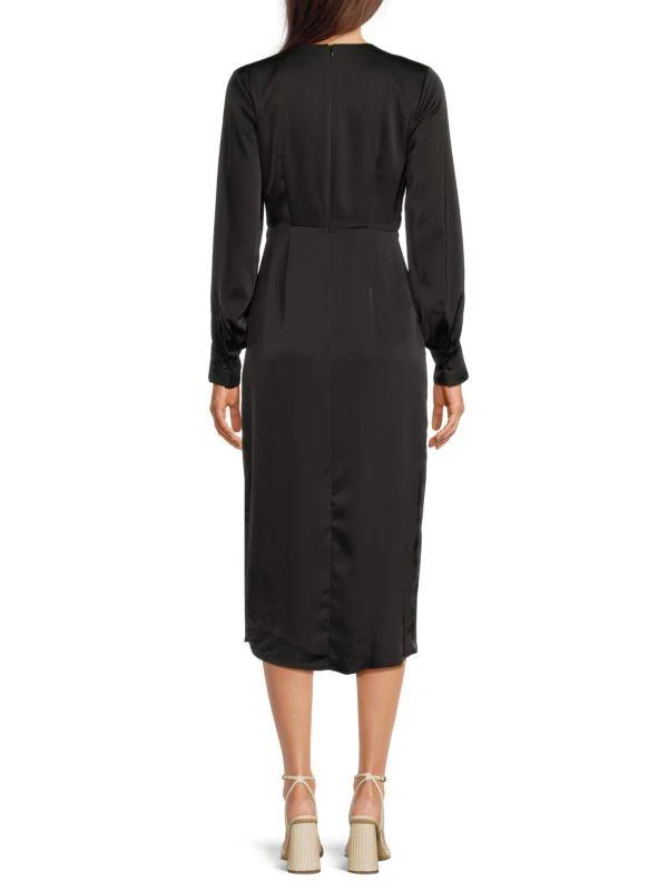 Sam Edelman Satin Faux Wrap Midi Sheath Dress 2