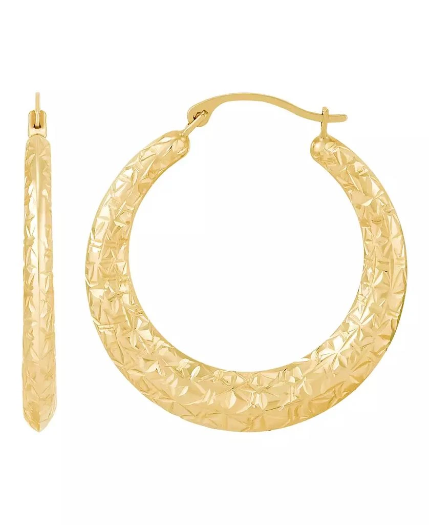 Macy's Polished Round Back to Back Hoop Earrings in 10K Yellow Gold 3