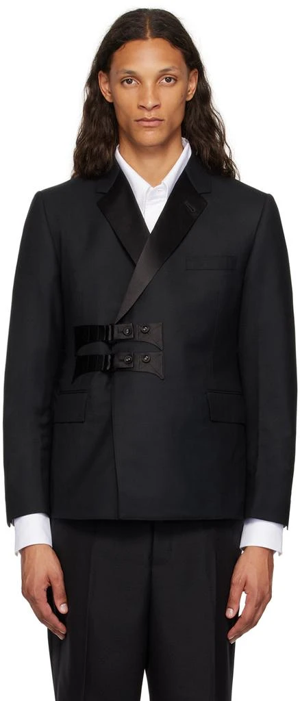 Thom Browne Black Combo Collar Classic Blazer 1
