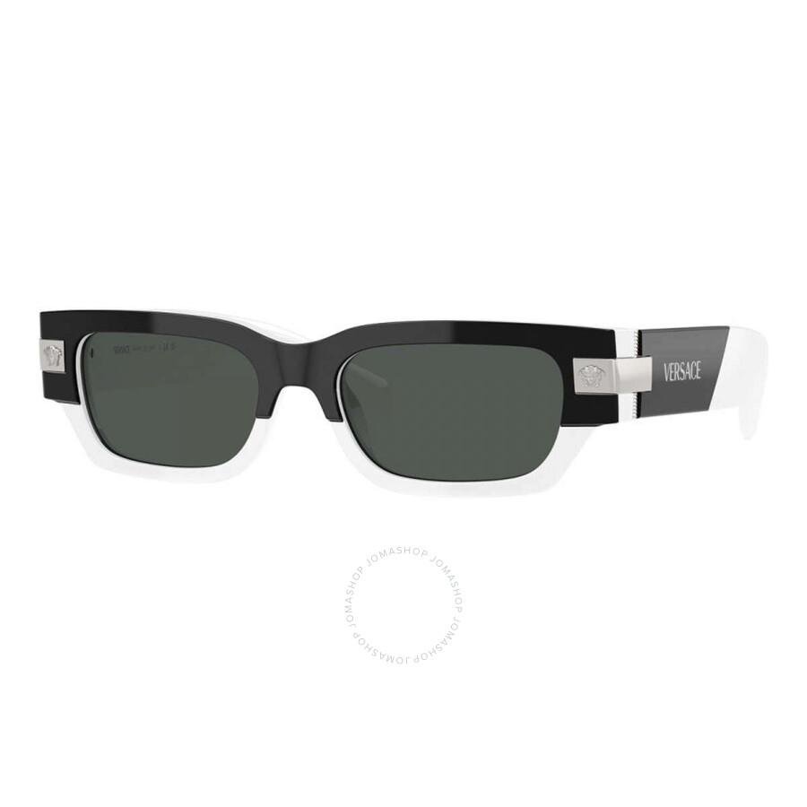 Versace Dark Grey Rectangular Men's Sunglasses VE4465F 545987 53