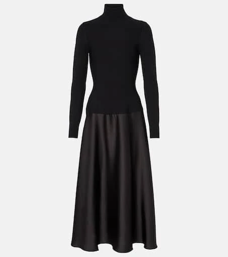 SIMKHAI Frances knitted satin midi dress 1