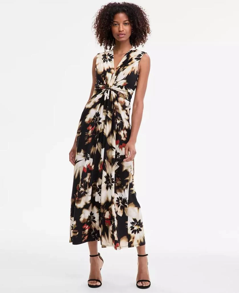twist front flowy maxi dress Freya Broderie Twist Front Maxi Dress in White – South Beach main image 0