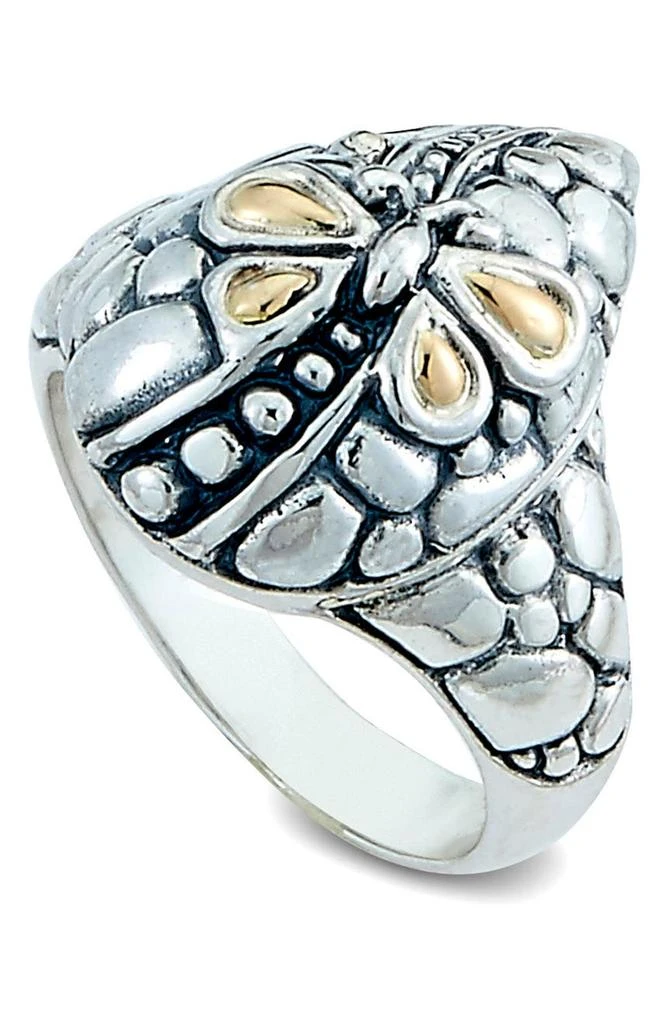 SAMUEL B. 18K Gold 
Sterling Silver Butterfly Motif Ring