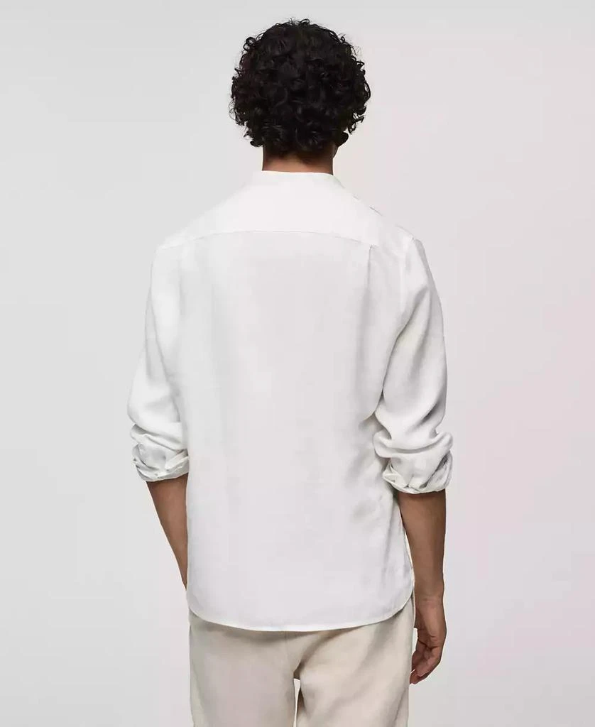 Mango Men's Linen Mao Collar Shirt 2