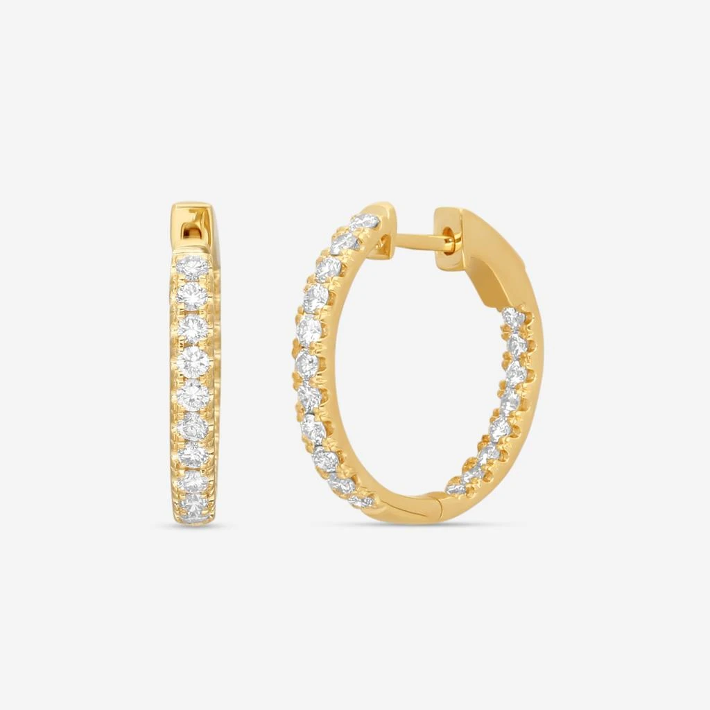 Ina Mar 18K Yellow Gold Diamond Hoop Earrings AER-17279-Y Shopworn